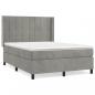 Preview: Boxspringbett mit Matratze Hellgrau 140x190 cm Samt