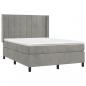 Preview: Boxspringbett mit Matratze Hellgrau 140x190 cm Samt