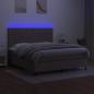 Preview: Boxspringbett mit Matratze & LED Taupe 180x200 cm Stoff