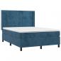 Preview: Boxspringbett mit Matratze & LED Dunkelblau 140x190 cm Samt