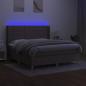 Preview: Boxspringbett mit Matratze & LED Taupe 180x200 cm Stoff