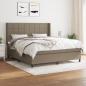 Preview: ARDEBO.de - Boxspringbett mit Matratze Taupe 160x200 cm Stoff