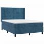 Preview: Boxspringbett mit Matratze Dunkelblau 140x200 cm Samt