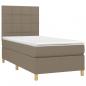 Preview: Boxspringbett mit Matratze & LED Taupe 90x200 cm Stoff