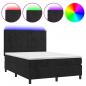 Preview: Boxspringbett mit Matratze & LED Schwarz 140x200 cm Samt