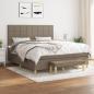 Preview: ARDEBO.de - Boxspringbett mit Matratze Taupe 180x200 cm Stoff