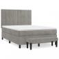 Preview: Boxspringbett mit Matratze Hellgrau 140x190 cm Samt