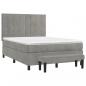 Preview: Boxspringbett mit Matratze Hellgrau 140x200 cm Samt