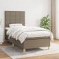 Preview: ARDEBO.de - Boxspringbett mit Matratze Taupe 90x200 cm Stoff