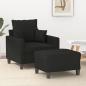 Preview: ARDEBO.de - Sessel mit Hocker Schwarz 60 cm Stoff