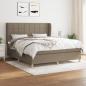 Preview: ARDEBO.de - Boxspringbett mit Matratze Taupe 160x200 cm Stoff