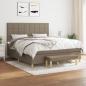 Preview: ARDEBO.de - Boxspringbett mit Matratze Taupe 160x200 cm Stoff