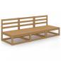 Preview: Outdoor-Sofa 3-Sitzer Honigbraun Massivholz Kiefer