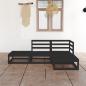 Preview: ARDEBO.de - 4-tlg. Garten-Lounge-Set Schwarz Massivholz Kiefer