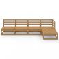 Preview: 5-tlg. Garten-Lounge-Set Honigbraun Massivholz Kiefer