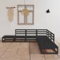 Preview: ARDEBO.de - 7-tlg. Garten-Lounge-Set Schwarz Massivholz Kiefer