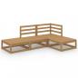 Preview: 4-tlg. Garten-Lounge-Set Honigbraun Massivholz Kiefer