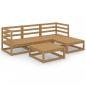 Preview: 5-tlg. Garten-Lounge-Set Honigbraun Massivholz Kiefer