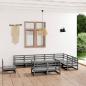 Preview: ARDEBO.de - 10-tlg. Garten-Lounge-Set Grau Kiefer Massivholz