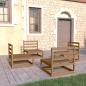 Preview: ARDEBO.de - 4-tlg. Garten-Lounge-Set Honigbraun Massivholz Kiefer