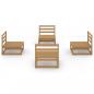 Preview: 4-tlg. Garten-Lounge-Set Honigbraun Massivholz Kiefer