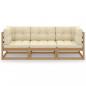 Preview: 3-Sitzer-Gartensofa mit Kissen Kiefer Massivholz