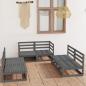 Preview: ARDEBO.de - 6-tlg. Garten-Lounge-Set Grau Massivholz Kiefer