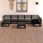 Preview: ARDEBO.de - 8-tlg. Garten-Lounge-Set Schwarz Massivholz Kiefer