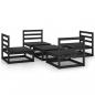 Preview: 5-tlg. Garten-Lounge-Set Schwarz Massivholz Kiefer