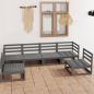 Preview: ARDEBO.de - 6-tlg. Garten-Lounge-Set Grau Massivholz Kiefer