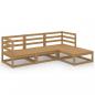 Preview: 4-tlg. Garten-Lounge-Set Honigbraun Massivholz Kiefer