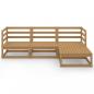 Preview: 4-tlg. Garten-Lounge-Set Honigbraun Massivholz Kiefer