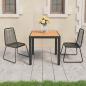 Preview: ARDEBO.de - 3-tlg. Garten-Essgruppe PVC Rattan Schwarz und Braun