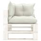 Preview: Garten-Palettensofa 2-Sitzer mit Kissen in Beige Holz