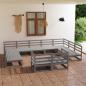 Preview: ARDEBO.de - 11-tlg. Garten-Lounge-Set Massivholz Kiefer