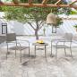 Preview: ARDEBO.de - 3-tlg. Garten-Essgruppe Poly Rattan Grau