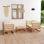 Preview: ARDEBO.de - 5-tlg. Garten-Lounge-Set mit Kissen Kiefer Massivholz