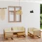 Preview: ARDEBO.de - 7-tlg. Garten-Lounge-Set mit Kissen Kiefer Massivholz