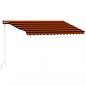 Preview: Einziehbare Markise mit Windsensor & LED 400x300cm Orange Braun