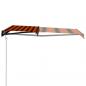 Preview: Einziehbare Markise mit Windsensor & LED 400x300cm Orange Braun