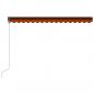 Preview: Einziehbare Markise mit Windsensor & LED 450x300cm Orange Braun