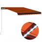 Preview: ARDEBO.de - Markise Manuell Einziehbar LED 350x250 cm Orange & Braun