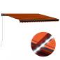 Preview: ARDEBO.de - Markise Manuell Einziehbar mit LED 450x300 cm Orange & Braun