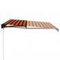 Preview: Markise Manuell Einziehbar mit LED 450x300 cm Orange & Braun