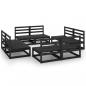 Preview: 8-tlg. Garten-Lounge-Set Schwarz Massivholz Kiefer