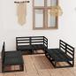 Preview: ARDEBO.de - 6-tlg. Garten-Lounge-Set Schwarz Massivholz Kiefer