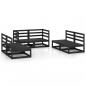 Preview: 6-tlg. Garten-Lounge-Set Schwarz Massivholz Kiefer