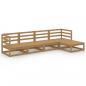 Preview: ARDEBO.de - 5-tlg. Garten-Lounge-Set Honigbraun Massivholz Kiefer