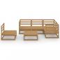 Preview: 6-tlg. Garten-Lounge-Set Honigbraun Massivholz Kiefer