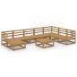 Preview: 9-tlg. Garten-Lounge-Set Honigbraun Massivholz Kiefer